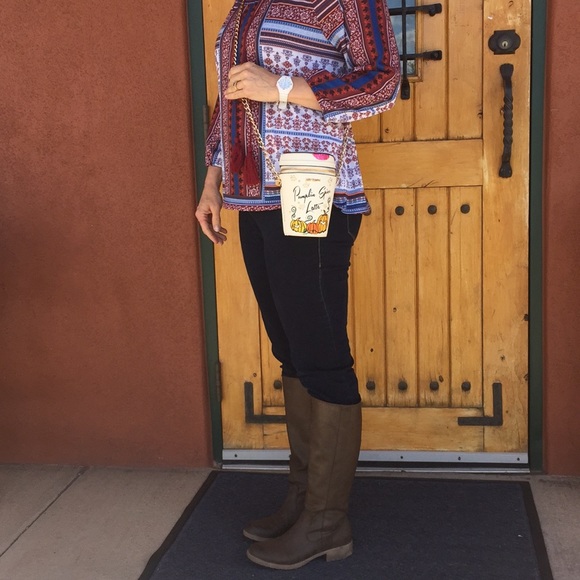 betsey johnson pumpkin spice latte purse